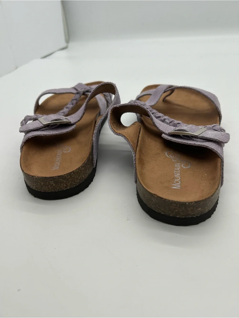 Mountain Sole Women’s Braided Strap Lavender Suede Slide Sandals size 9